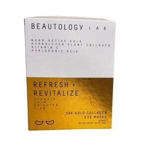 Beautology Lab Eye Masks Women 10 Pairs Gold NEW Refresh Revitalize 24K Collagen